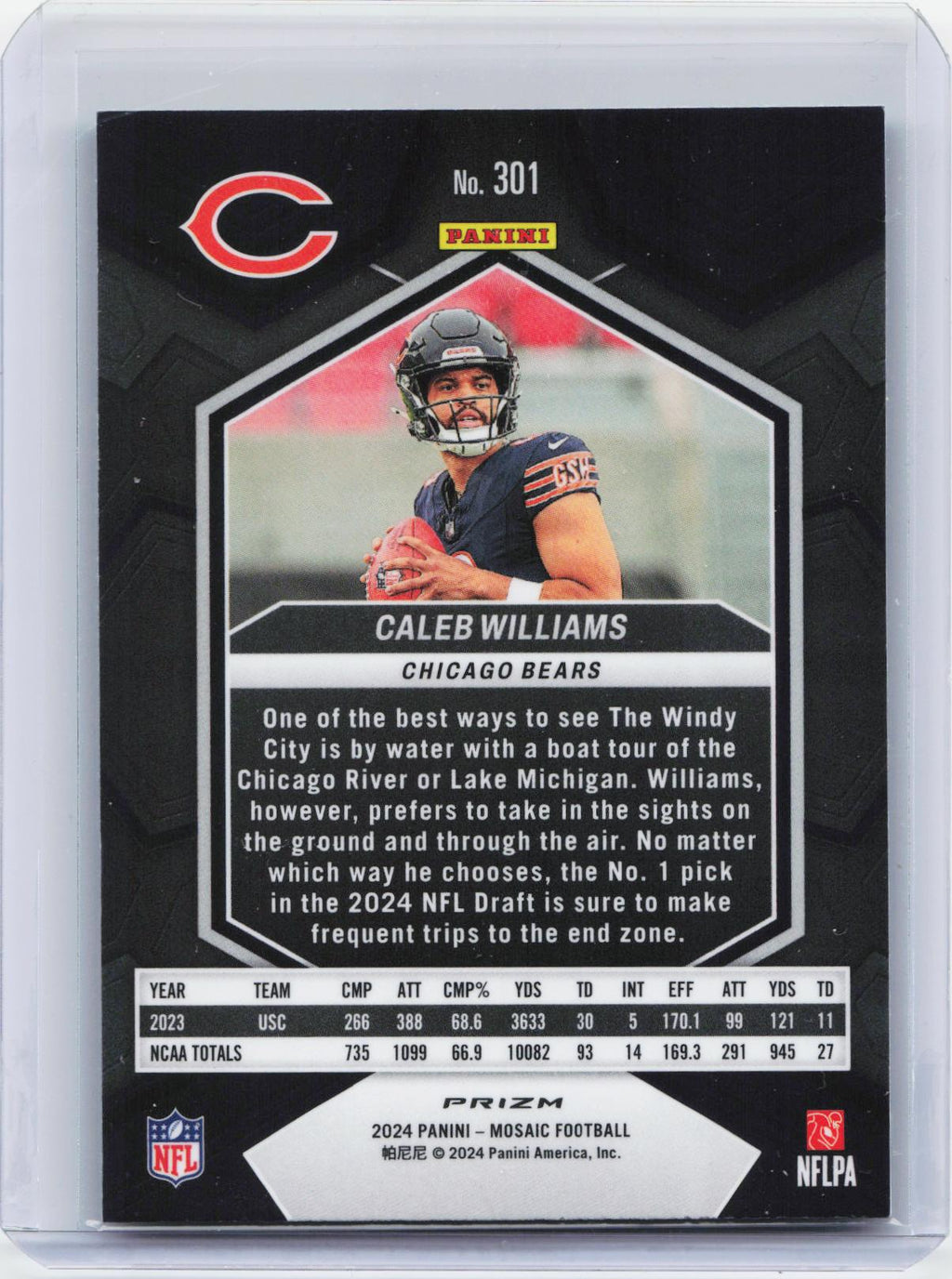 2024 Panini Mosaic #301 Caleb Williams Mosaic Green