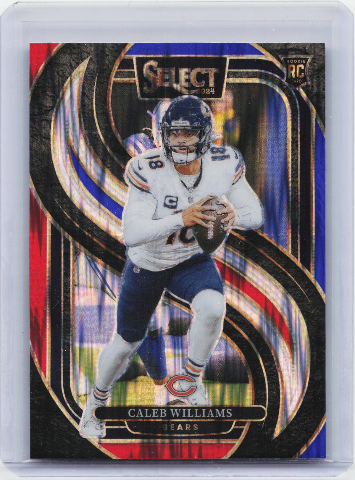 2024 Panini Select #114 Caleb Williams Red & Blue Prizm Shock
