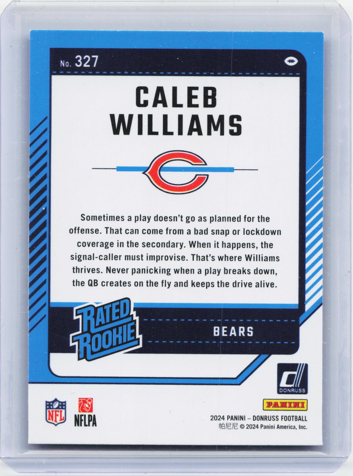 2024 Donruss - Press Proof Blue #327 Caleb Williams