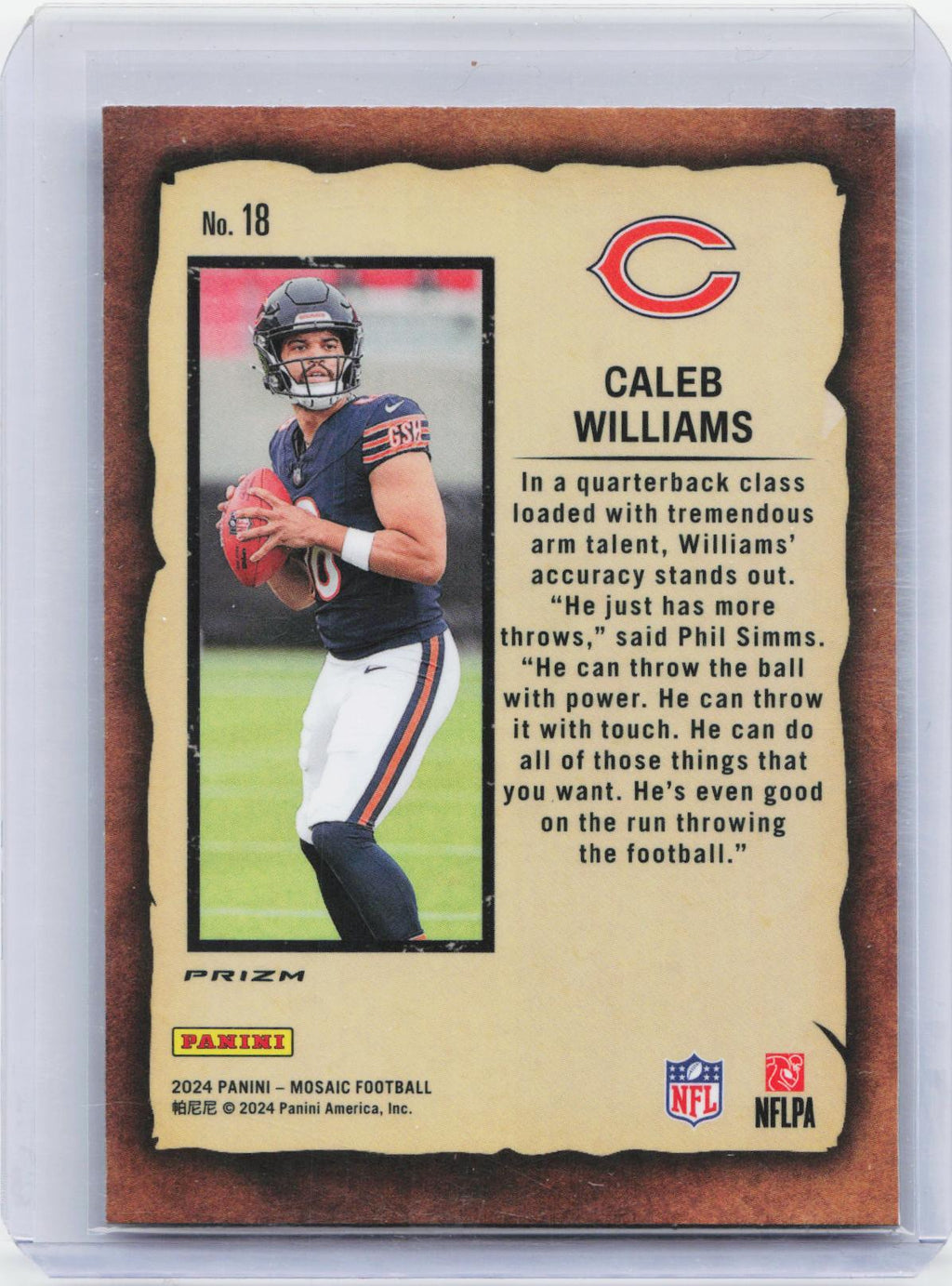 2024 Panini Mosaic #18 Caleb Williams Notoriety Mosaic