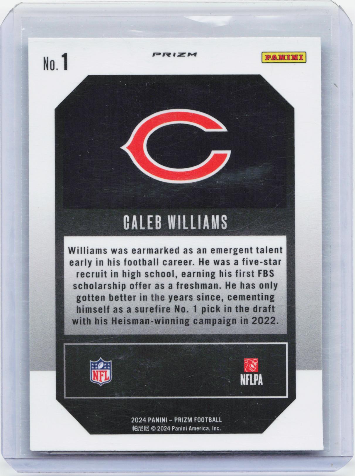 2024 Panini Prizm - Emergent Green Prizm #1 Caleb Williams