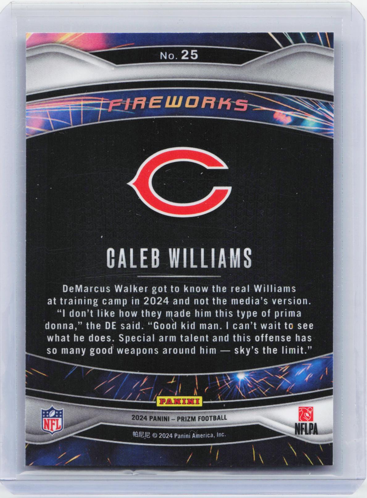 2024 Panini Prizm - Fireworks #25 Caleb Williams