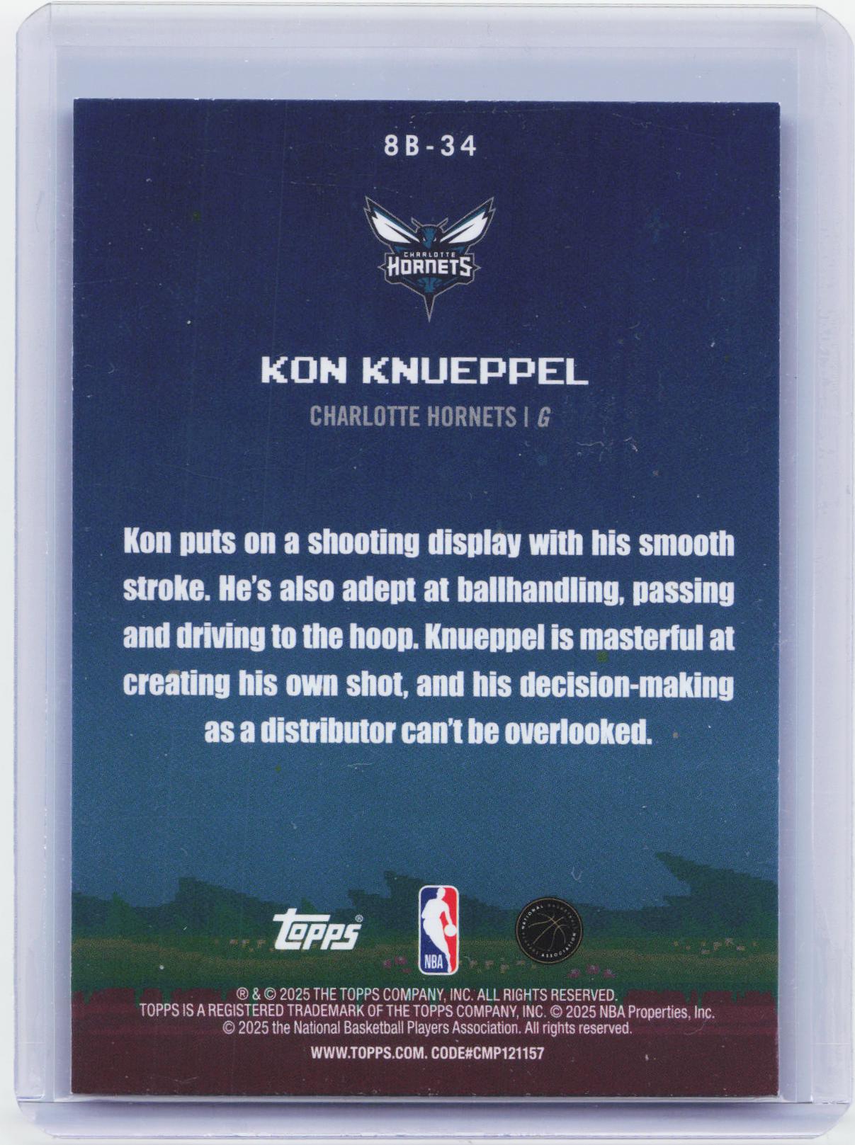 2025-26 Topps #8B-34 Kon Knueppel 8-Bit Ballers
