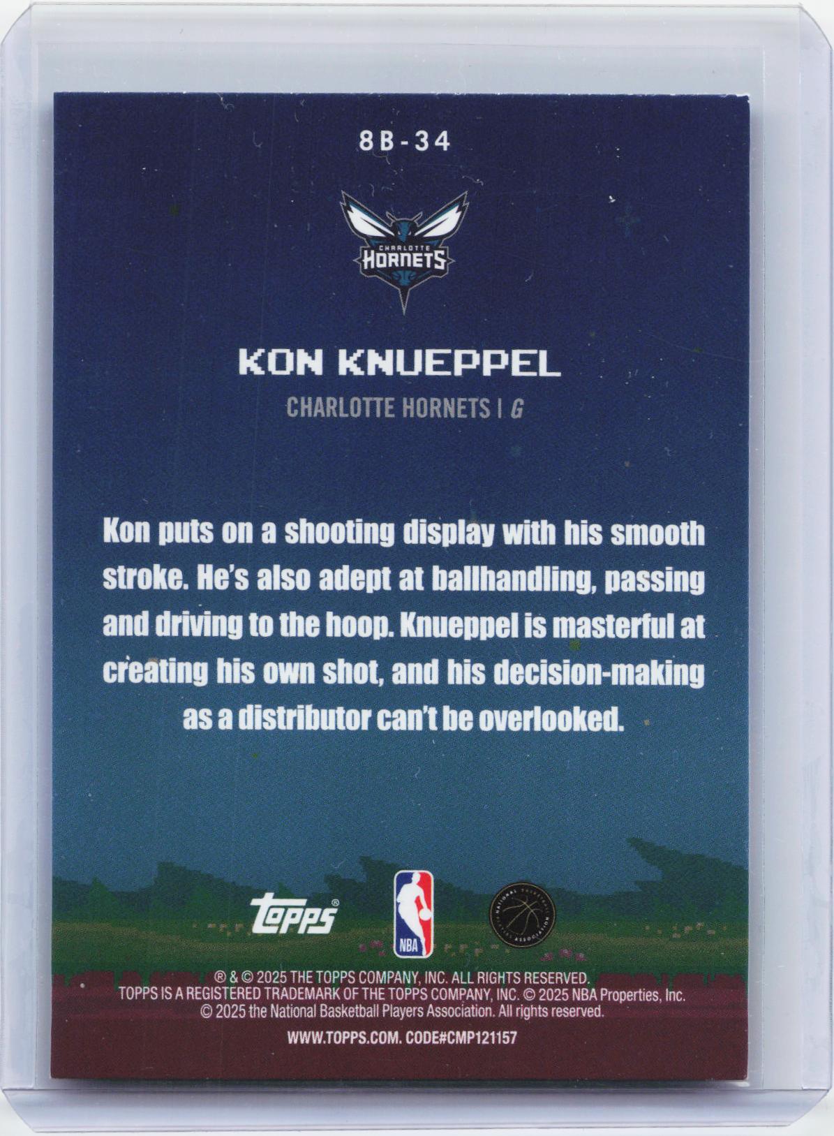 2025-26 Topps #8B-34 Kon Knueppel 8-Bit Ballers