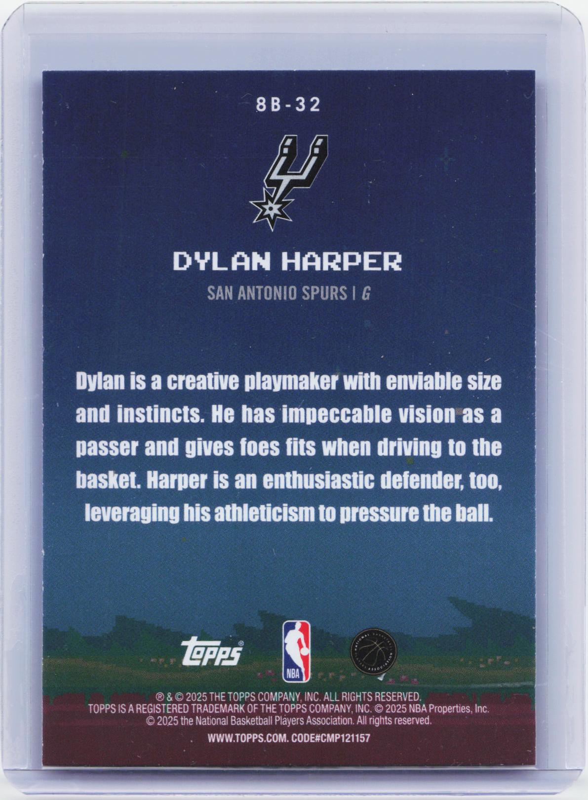 2025-26 Topps #8B-32 Dylan Harper 8-Bit Ballers