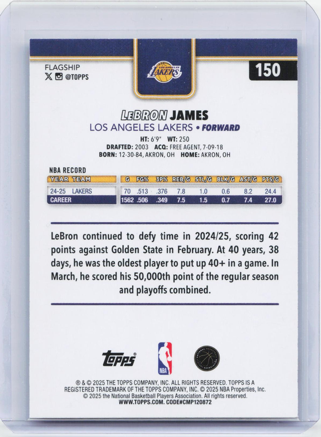 2025-26 Topps #150 LeBron James