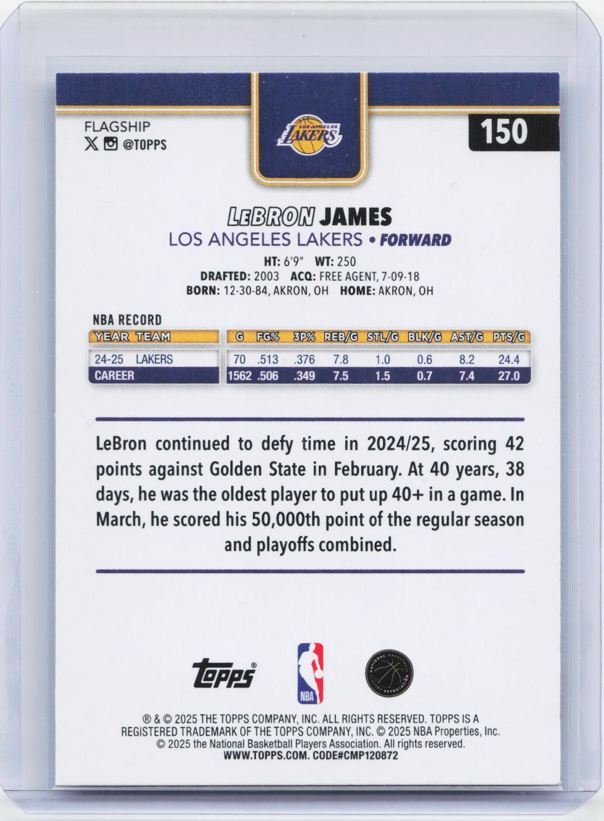 2025-26 Topps #150 LeBron James