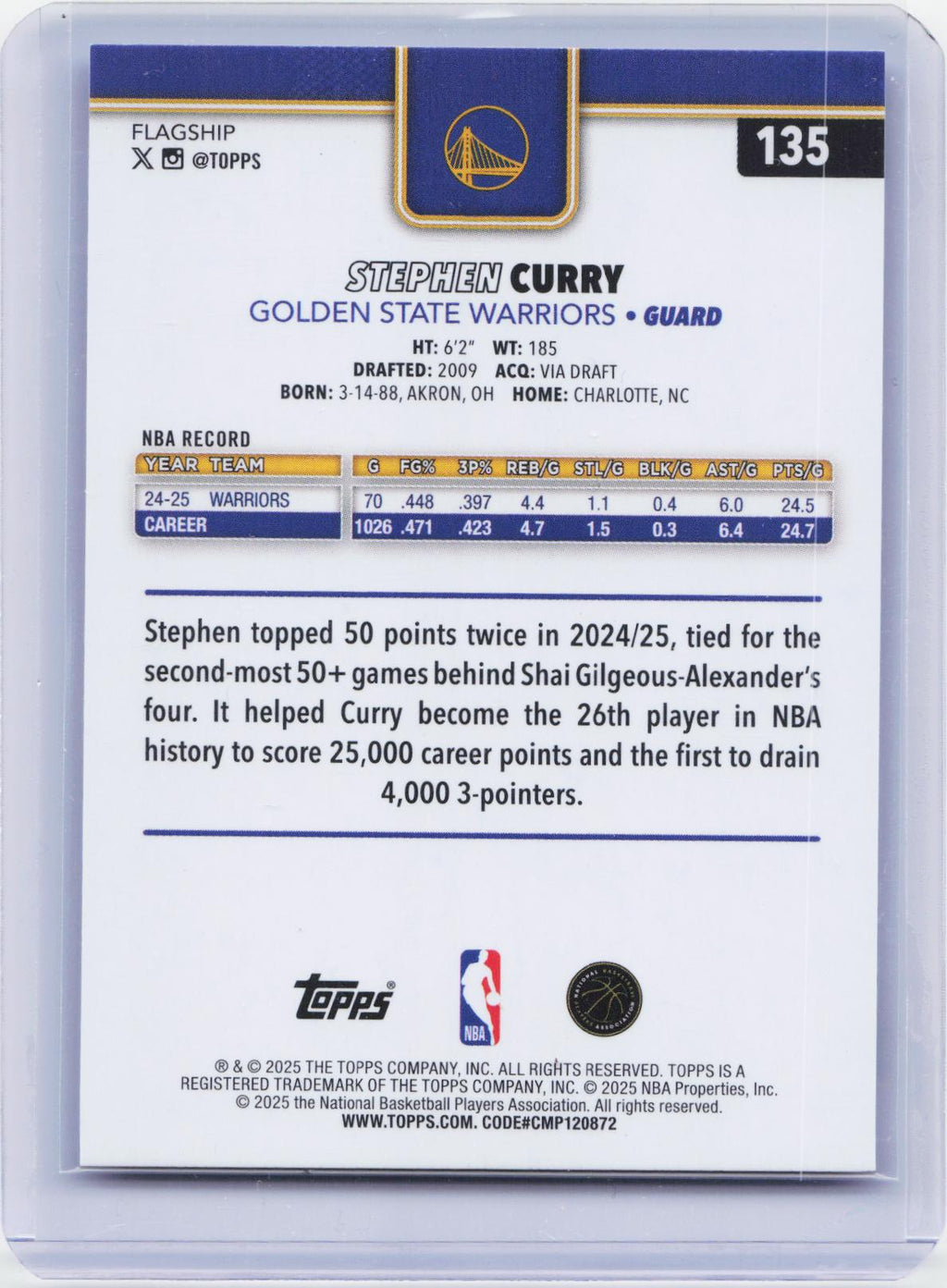 2025-26 Topps #135 Stephen Curry