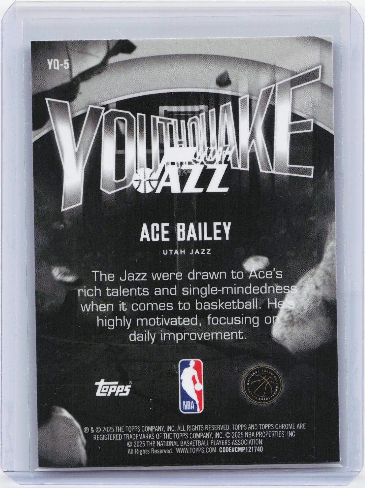 2025-26 Topps Chrome #YQ-5 Ace Bailey Youthquake