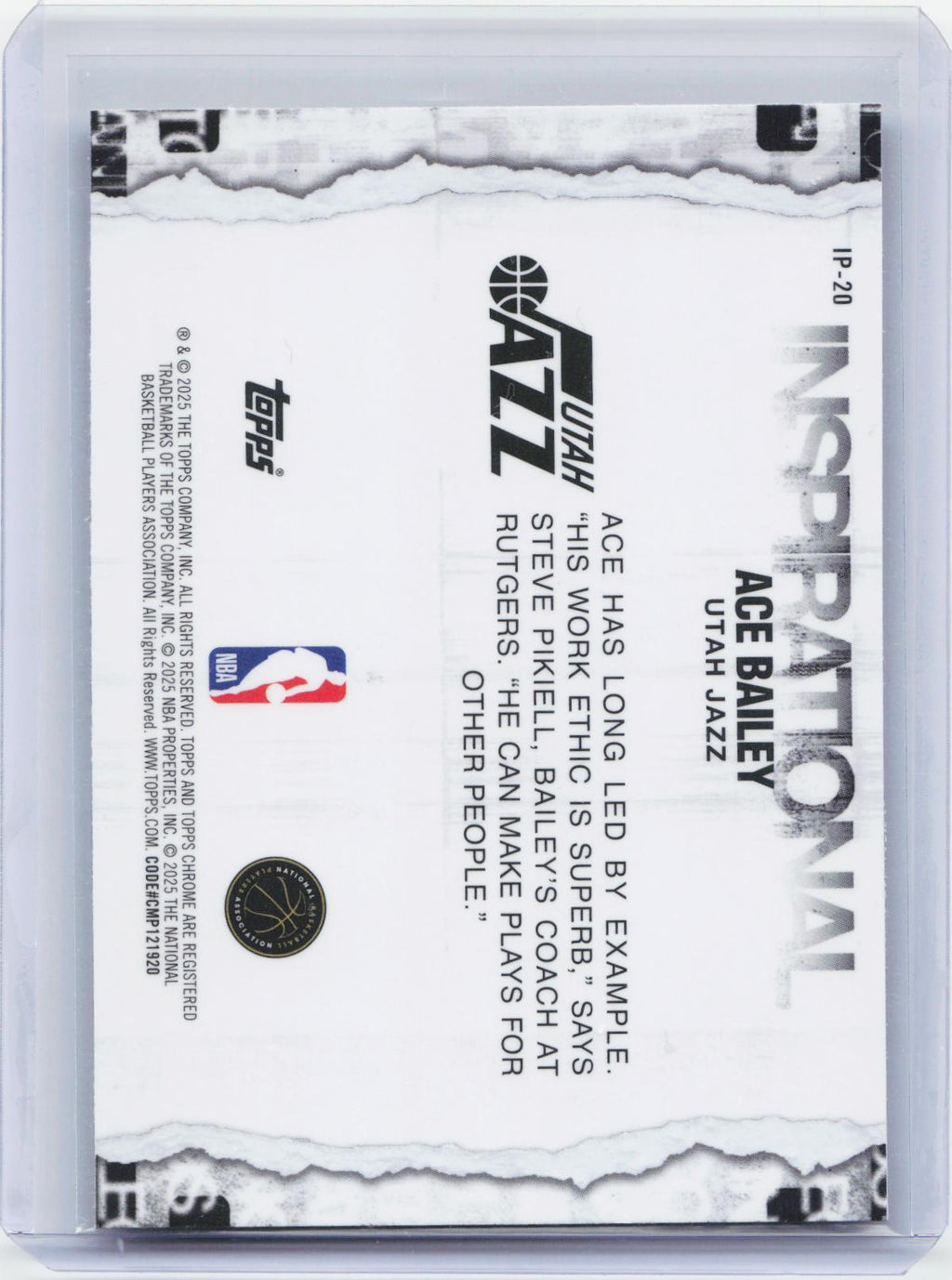 2025-26 Topps Chrome #IP-20 Ace Bailey Inspirational