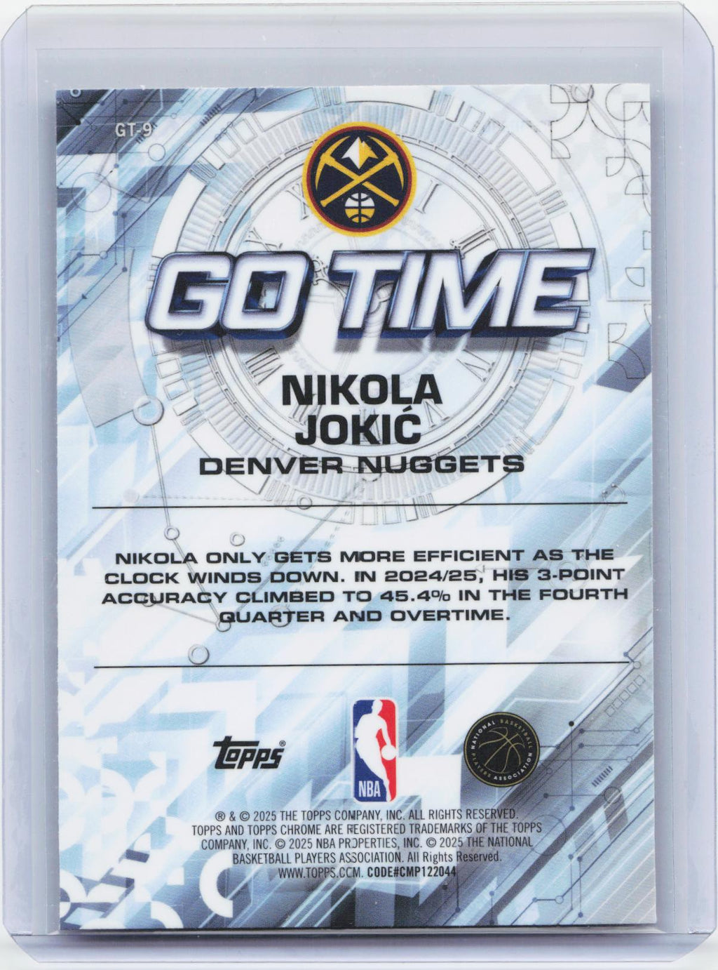 2025-26 Topps Chrome #GT-9 Nikola Jokić Go Time