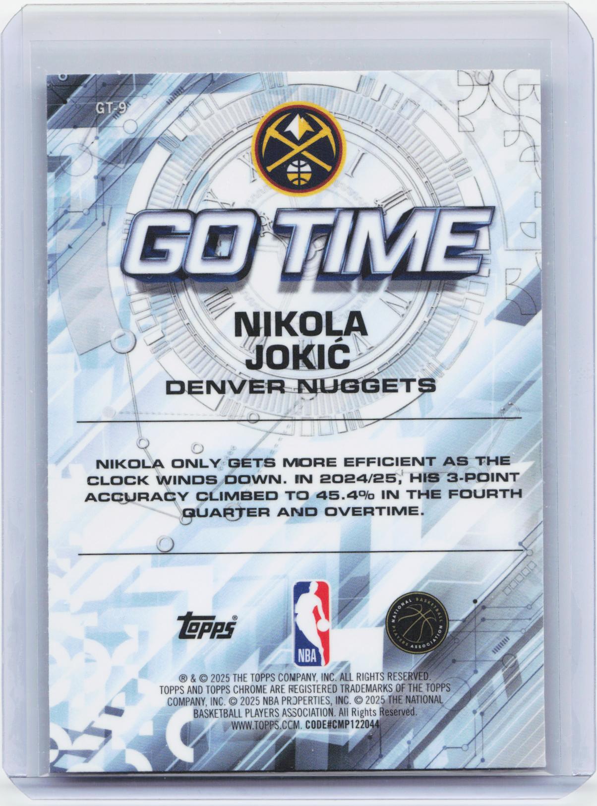 2025-26 Topps Chrome #GT-9 Nikola Jokić Go Time