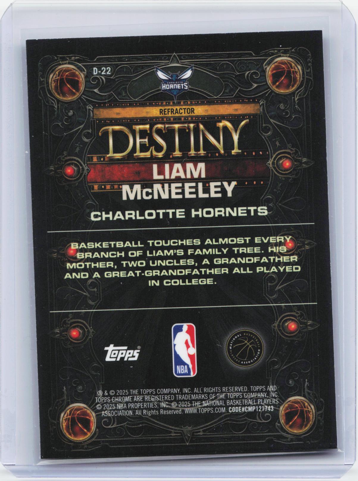 2025-26 Topps Chrome #D-22 Liam McNeeley Destiny