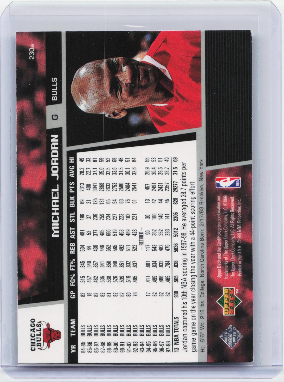 1998-99 Upper Deck #230a Michael Jordan