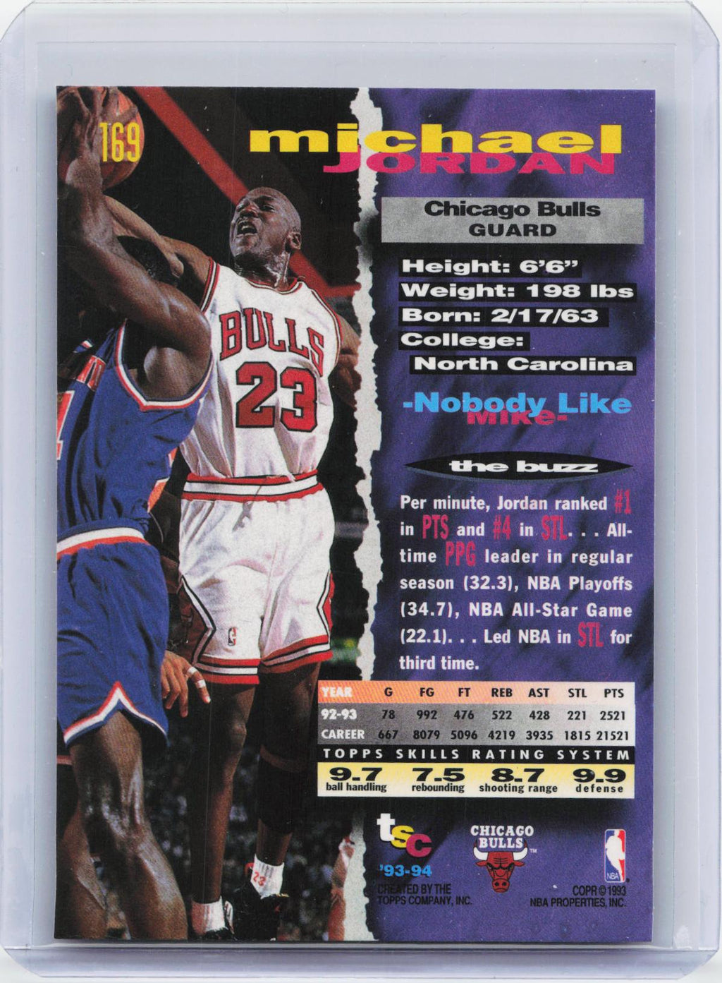 1993-94 Stadium Club #169 Michael Jordan