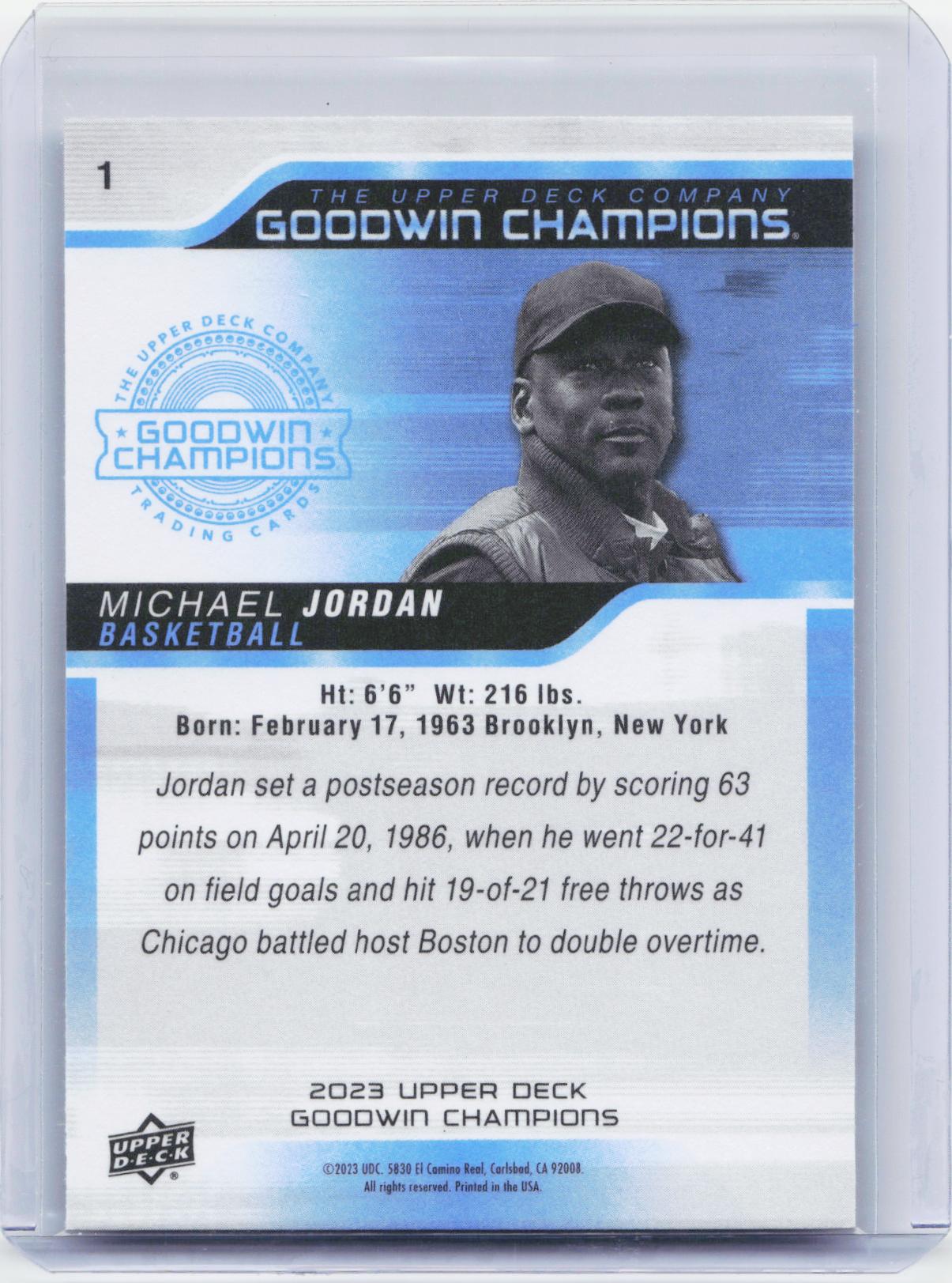 2023 Upper Deck Goodwin Champions #1 Michael Jordan