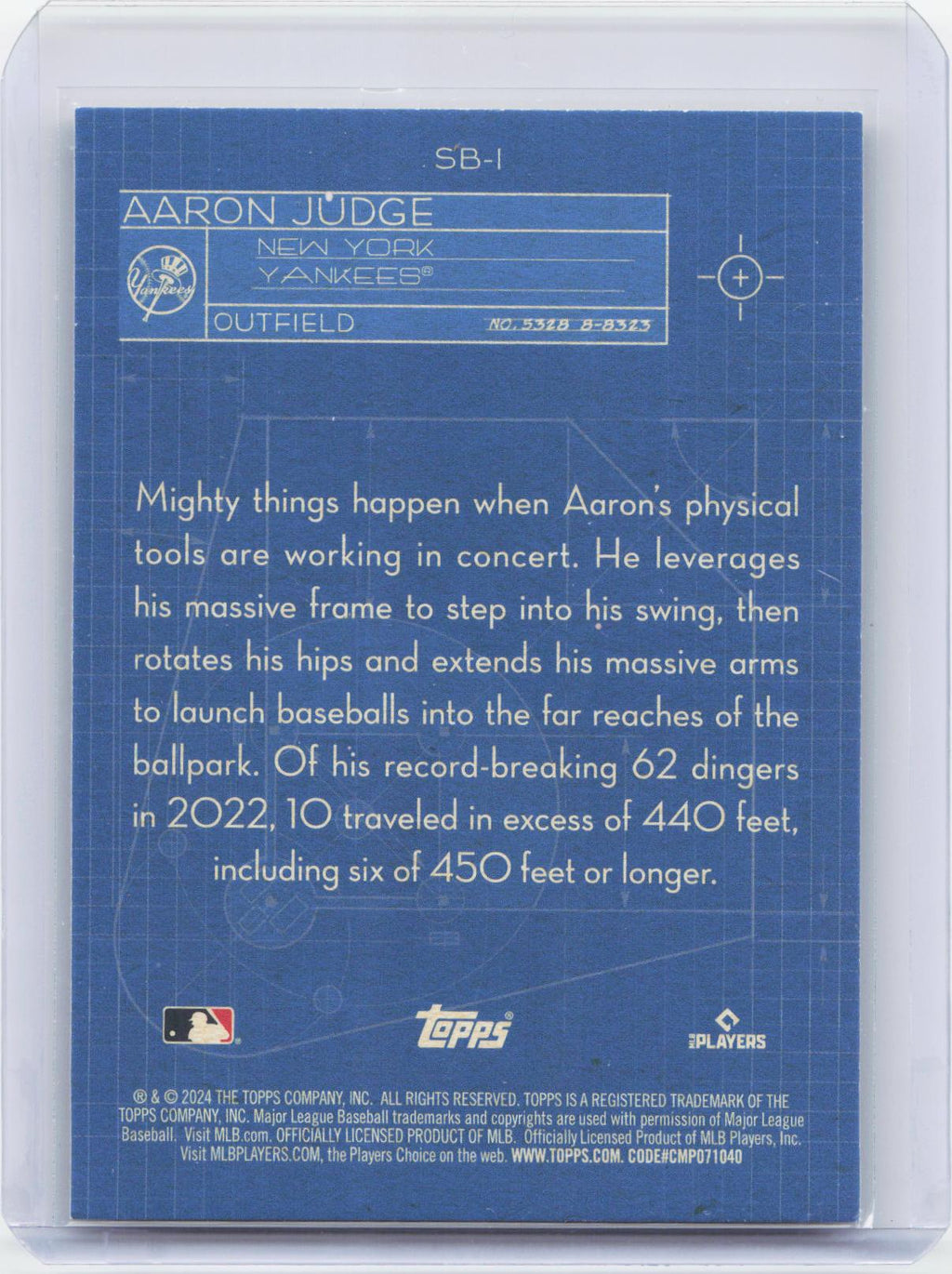2024 Topps #SB-1 Aaron Judge Superstar Blueprint
