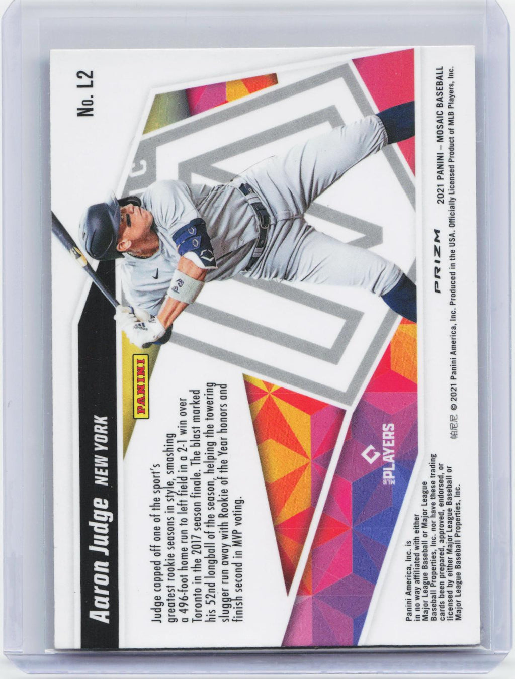 2021 Panini Mosaic #L2 Aaron Judge Launched Green Mosaic