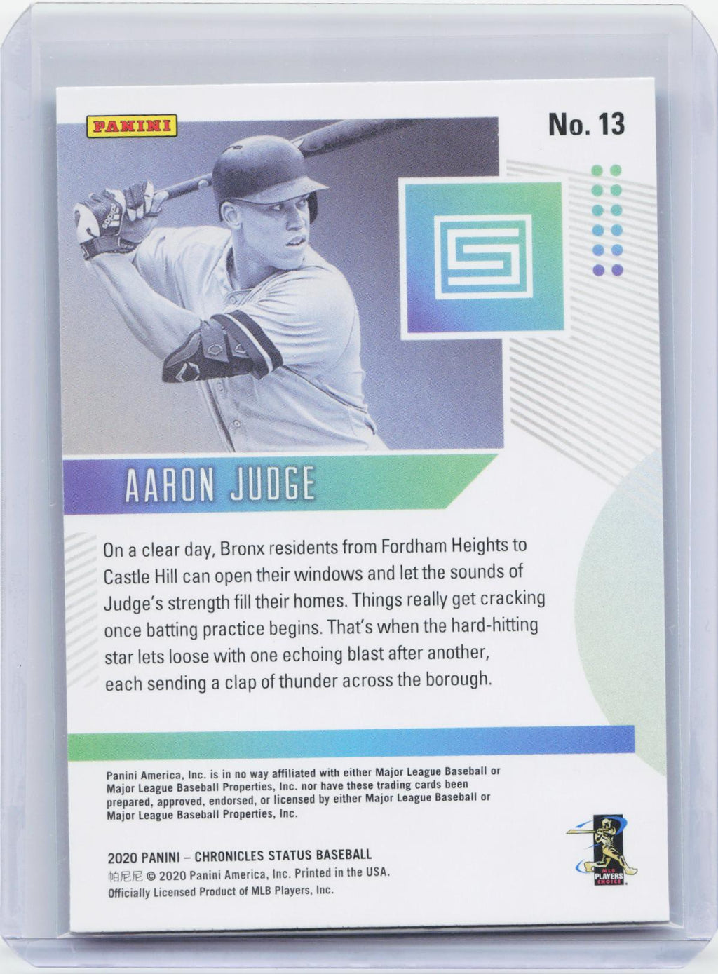 2020 Panini Chronicles #13 Aaron Judge Status