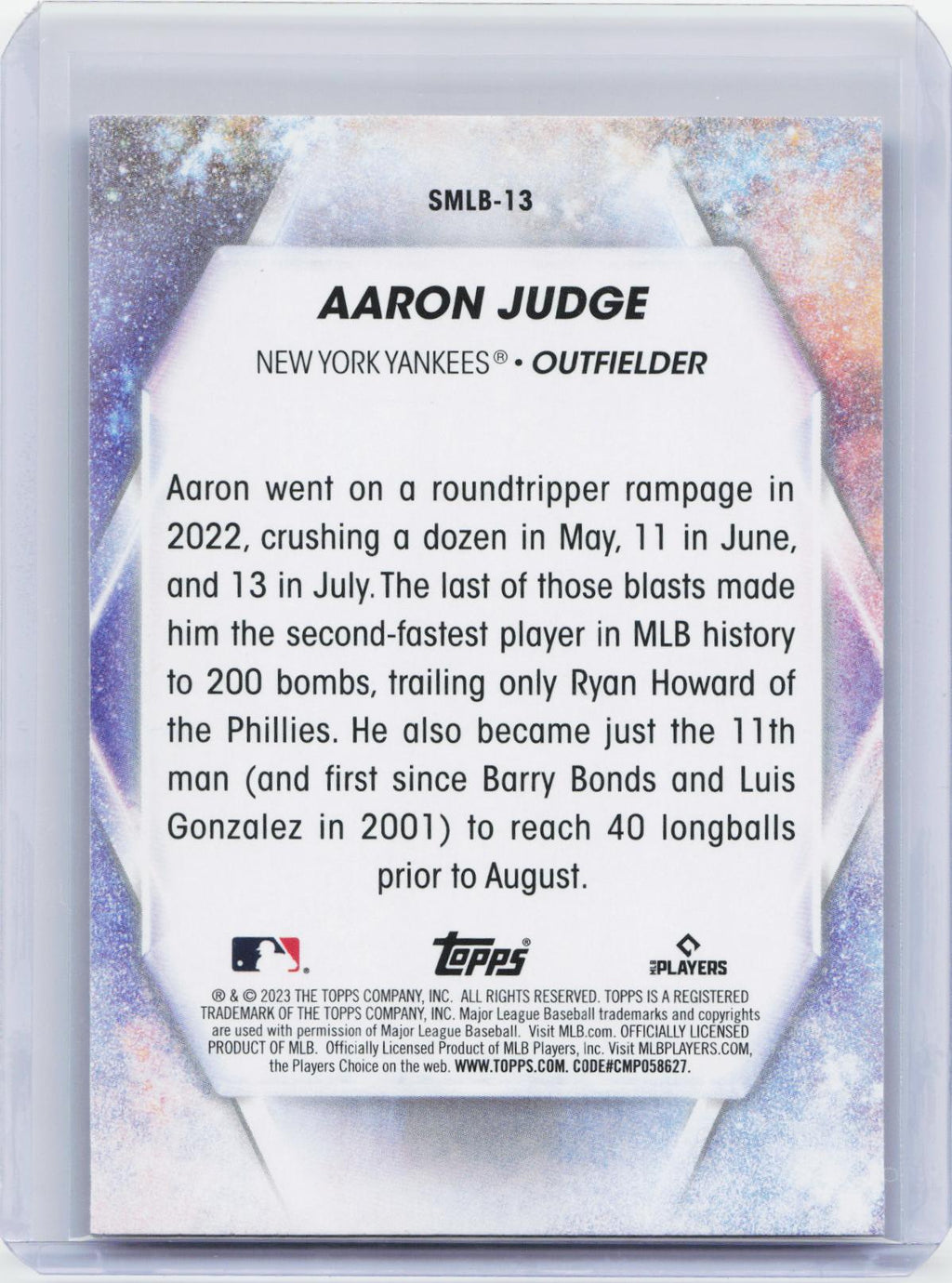 2023 Topps #SMLB-13 Aaron Judge Stars of MLB