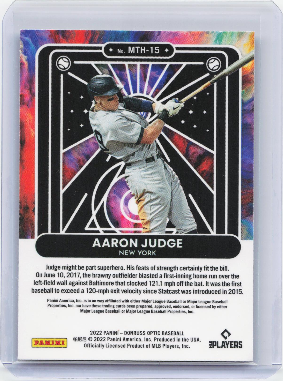 2022 Donruss Optic - Mythical #MTH-15 Aaron Judge