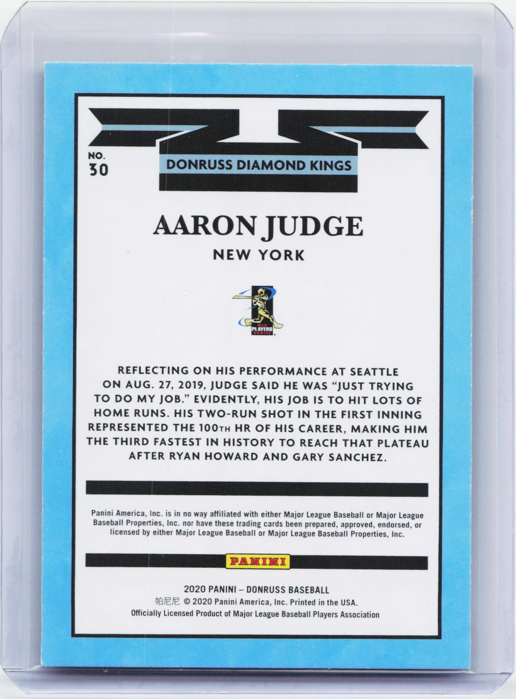 2020 Donruss #30 Aaron Judge