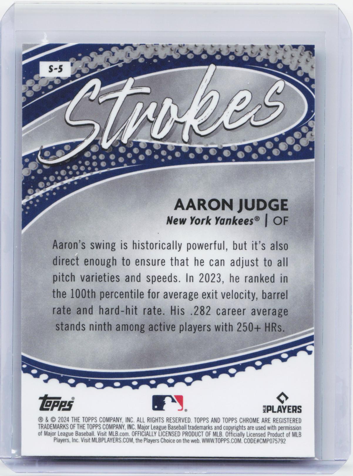 2024 Topps Chrome #S-5 Aaron Judge Strokes