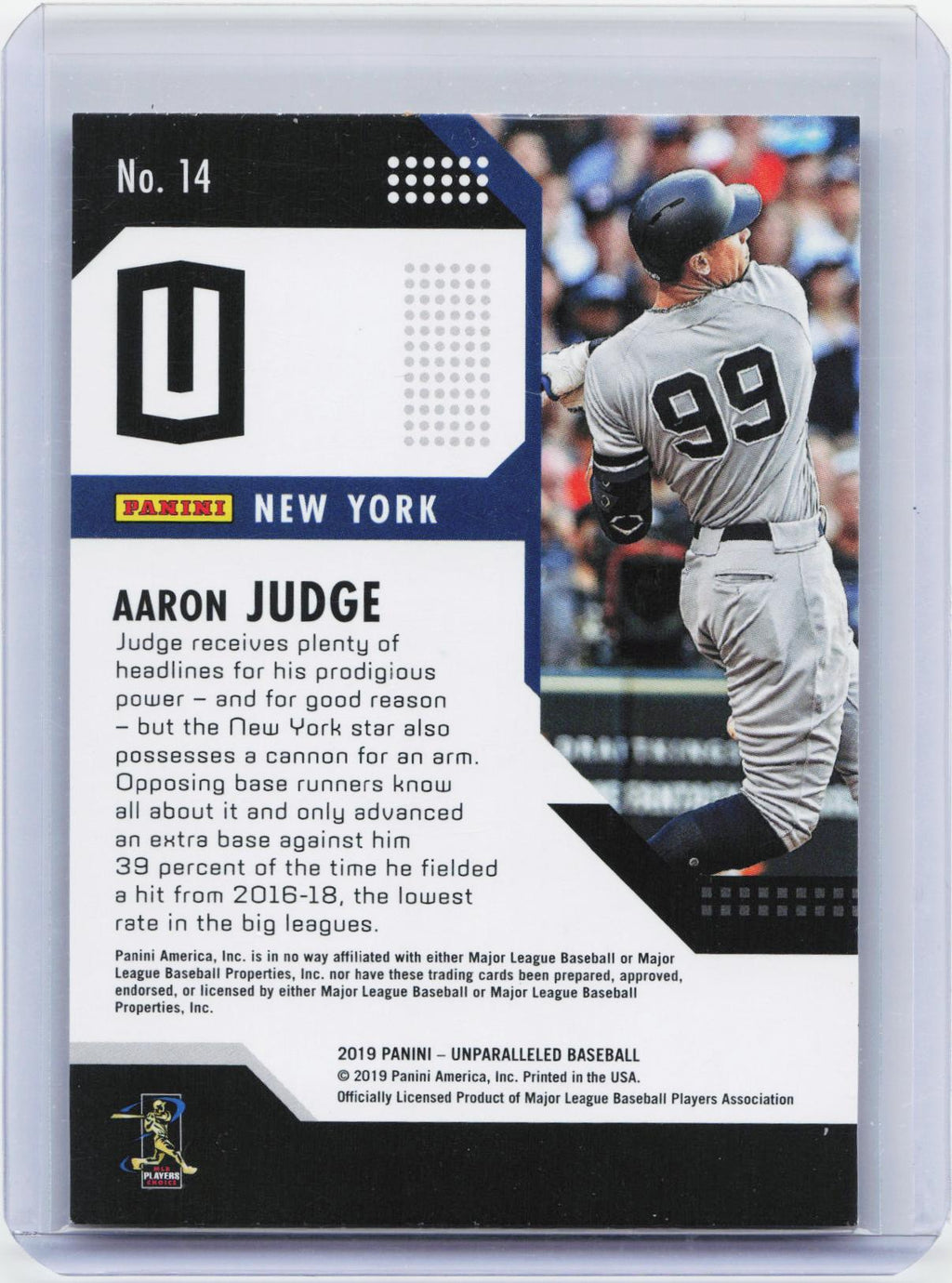 2019 Panini Chronicles #14 Aaron Judge Unparalleled