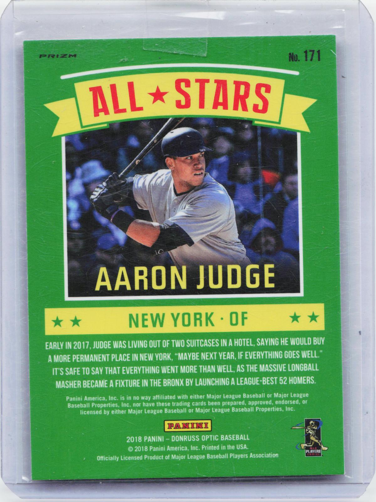 2018 Donruss Optic #171 Aaron Judge Pink