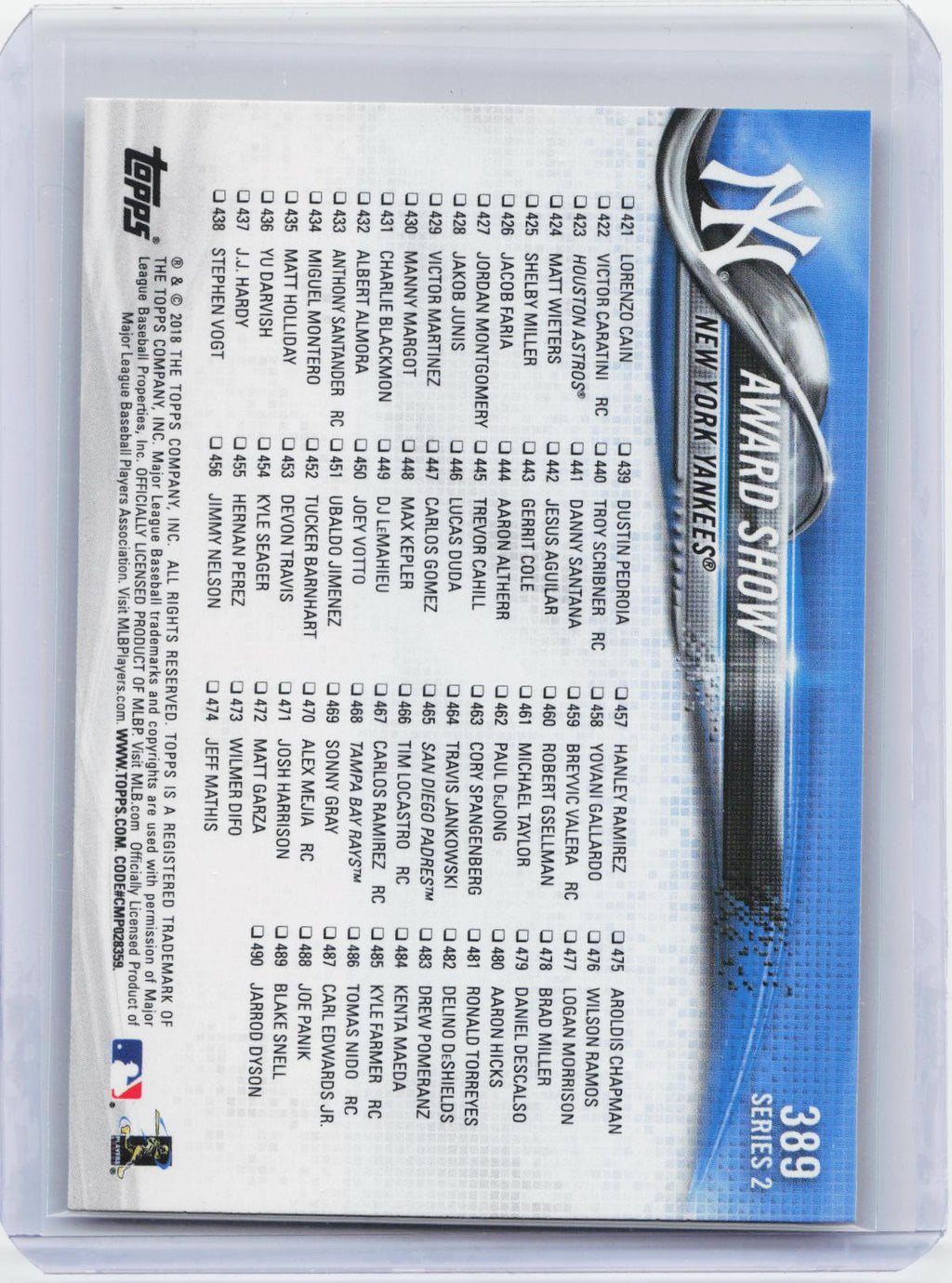 2018 Topps #389 Award Show