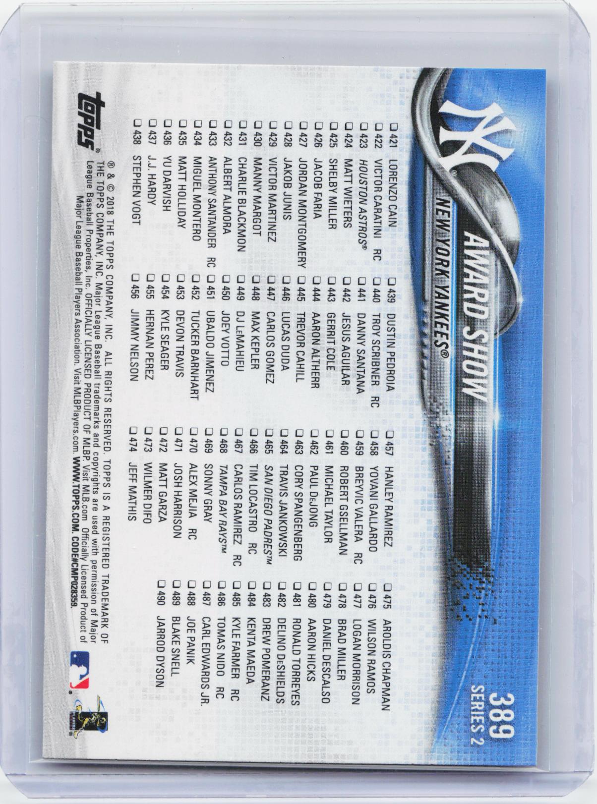 2018 Topps #389 Award Show