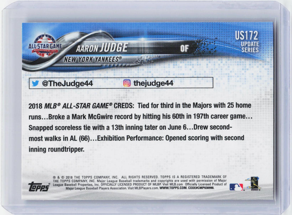 2018 Topps Update #US172 Aaron Judge