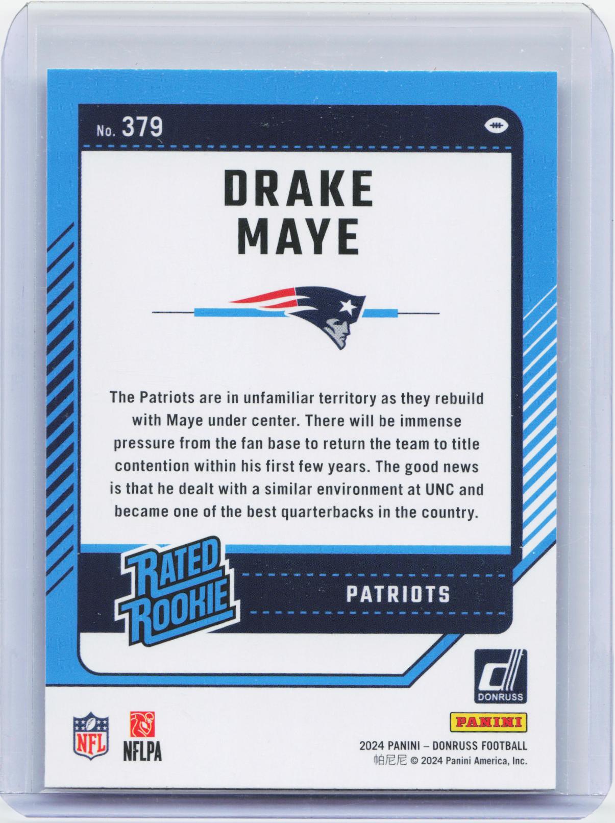 2024 Donruss #379 Drake Maye