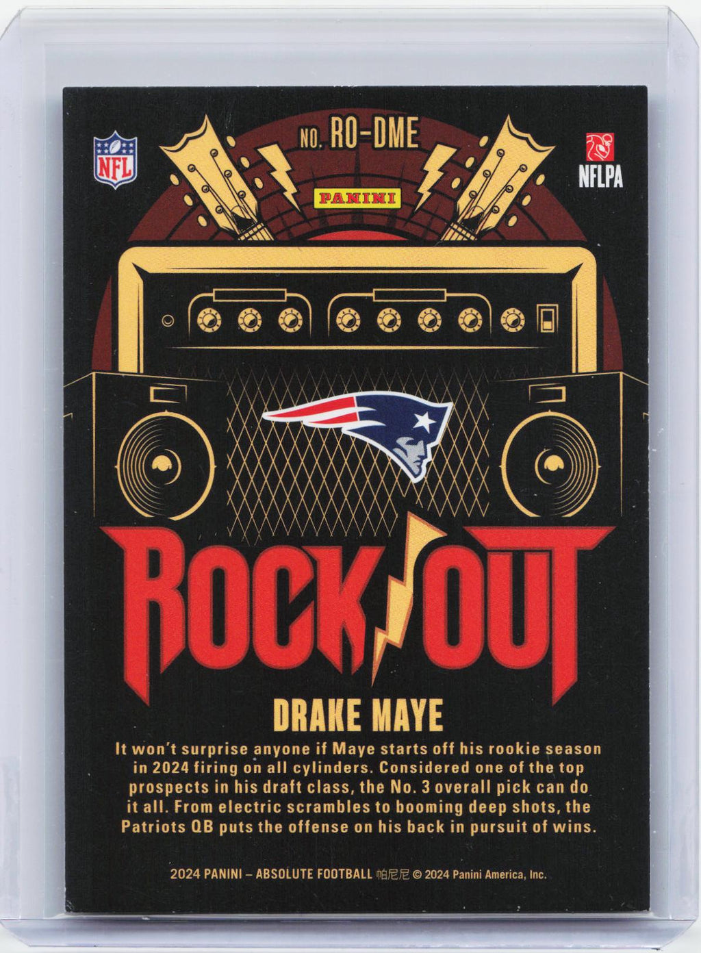 2024 Panini Absolute #RO-DME Drake Maye Rock Out