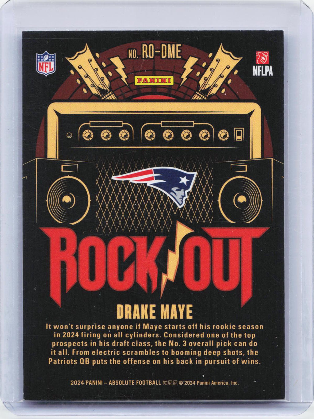 2024 Panini Absolute #RO-DME Drake Maye Rock Out