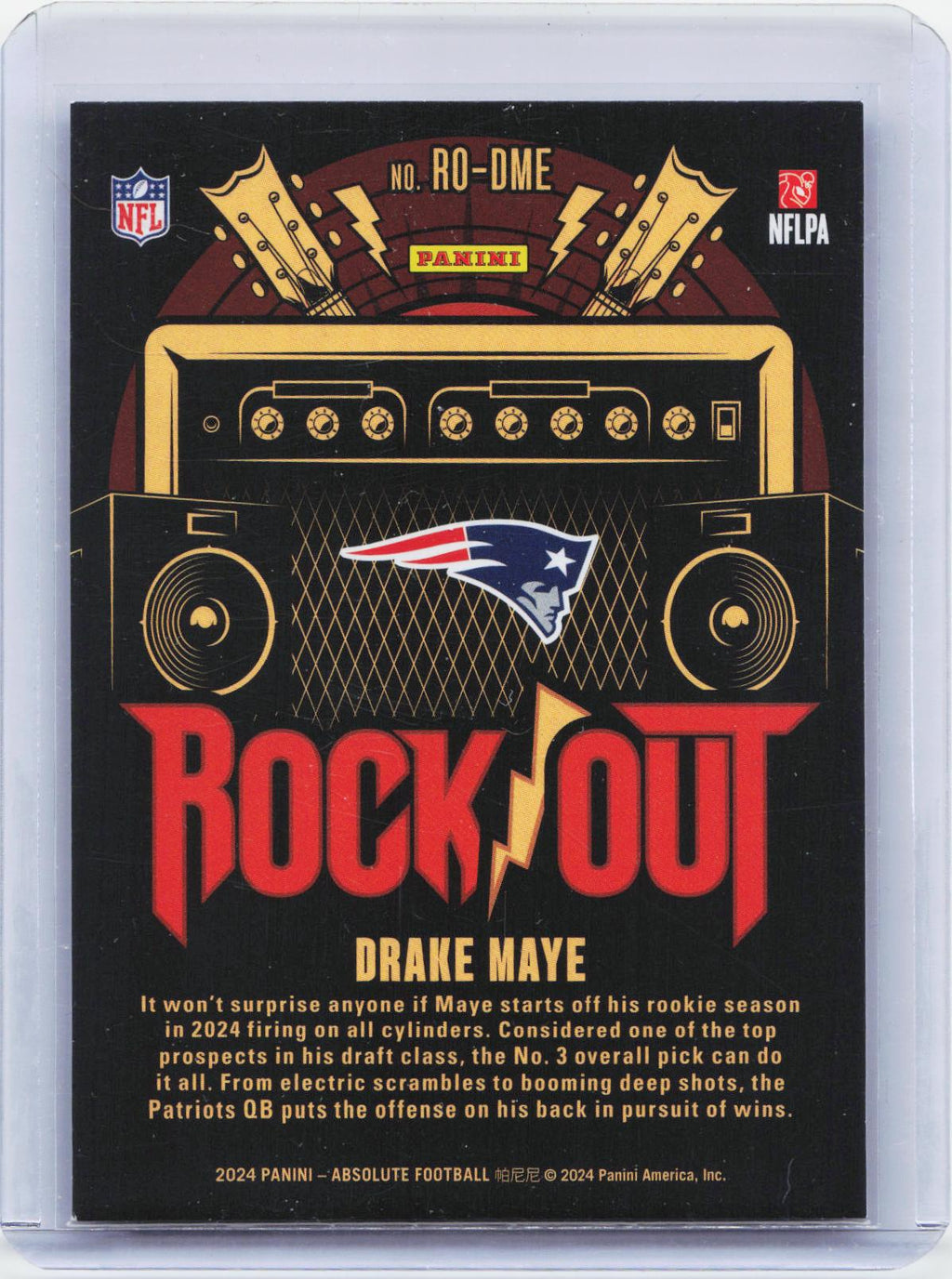 2024 Panini Absolute #RO-DME Drake Maye Rock Out