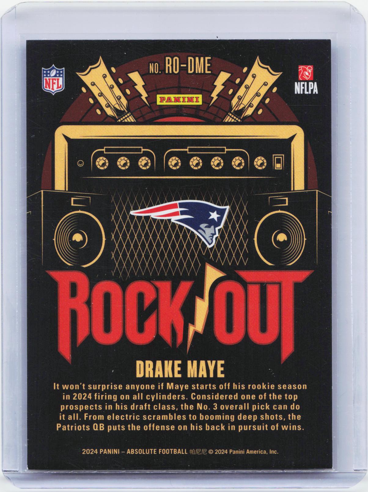 2024 Panini Absolute #RO-DME Drake Maye Rock Out