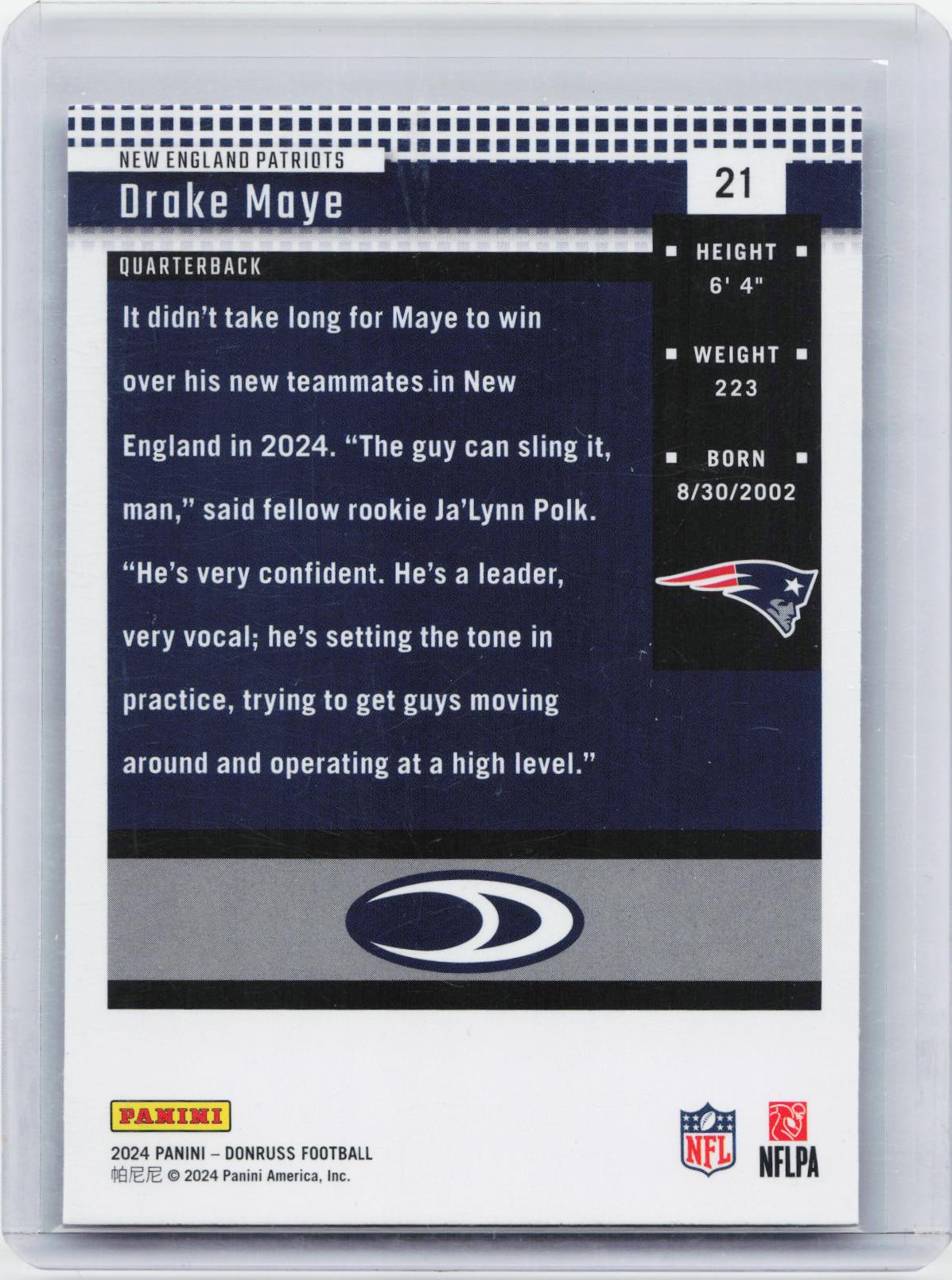 2024 Donruss #21 Drake Maye Retro 2004