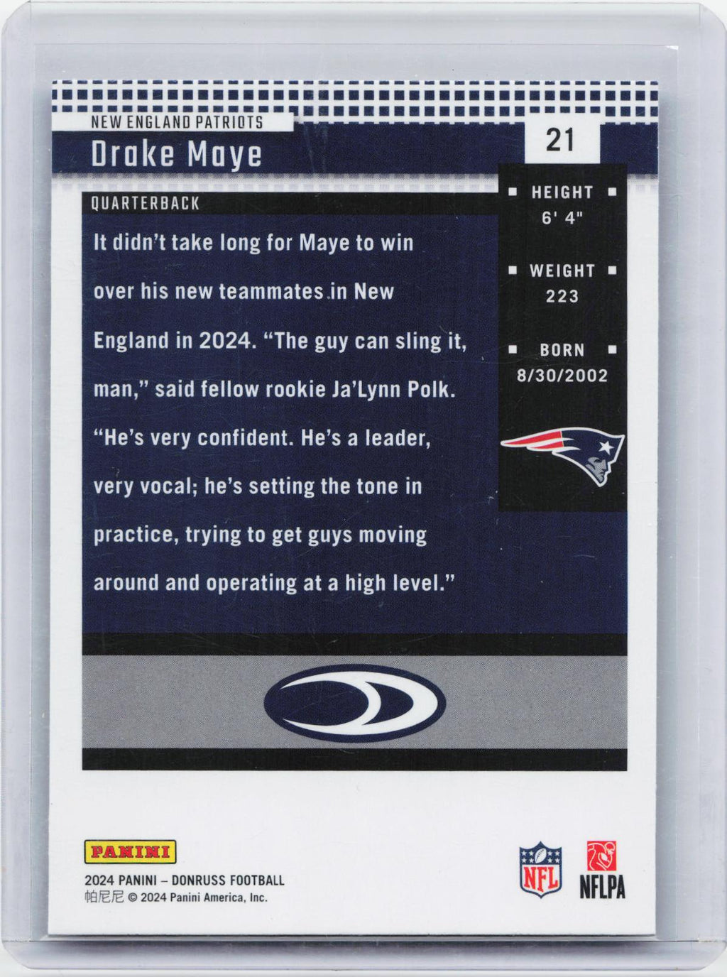 2024 Donruss #21 Drake Maye Retro 2004