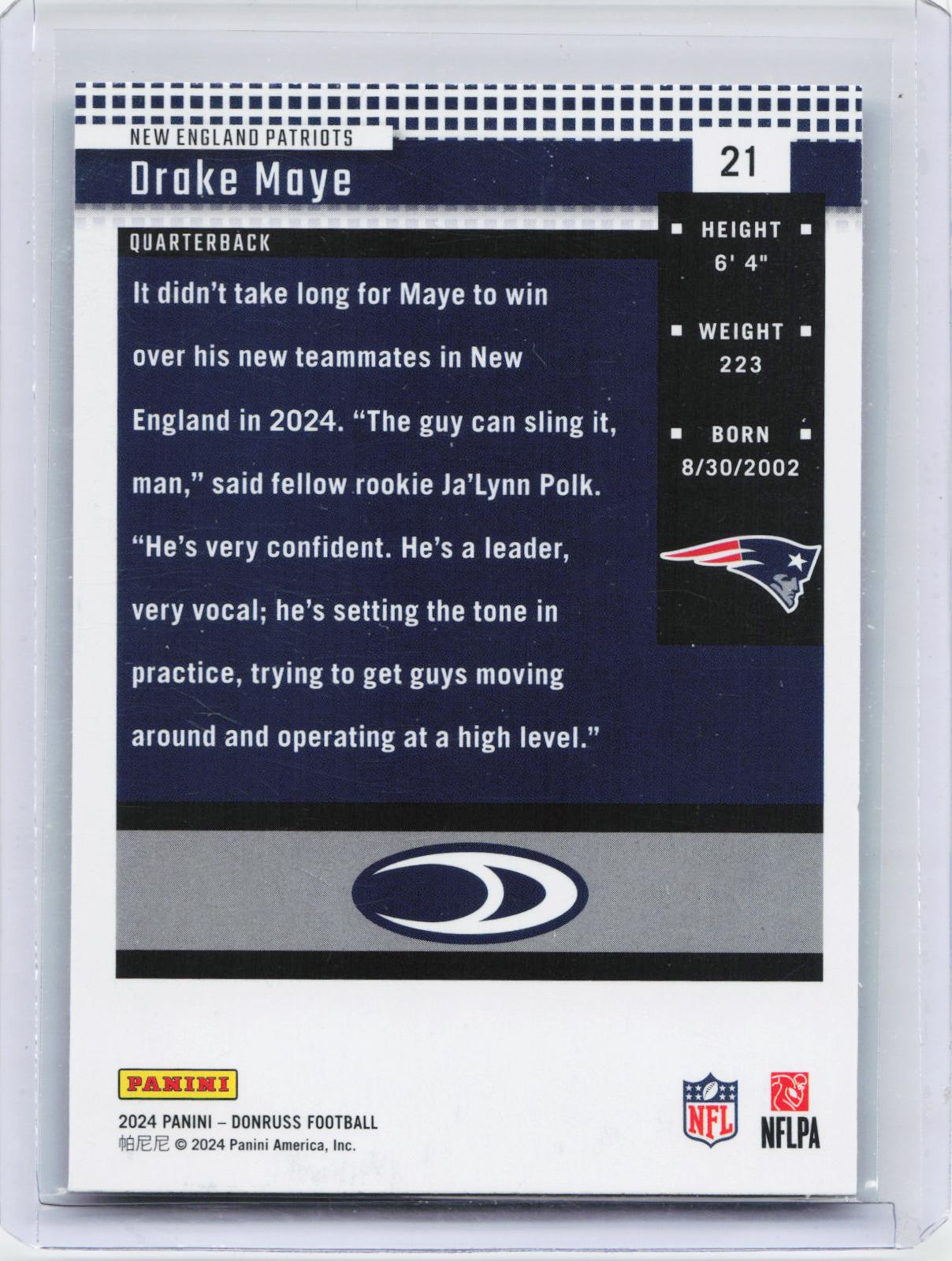 2024 Donruss #21 Drake Maye Retro 2004
