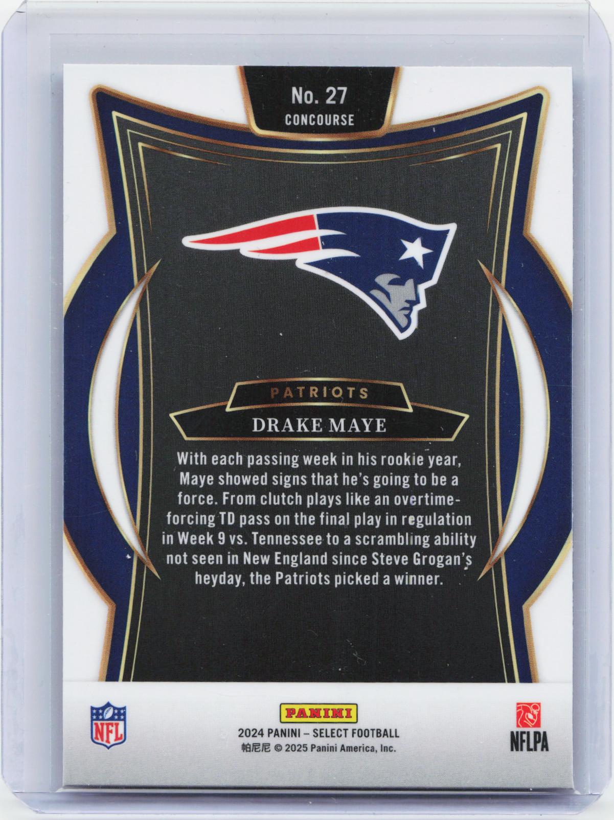 2024 Panini Select #27 Drake Maye