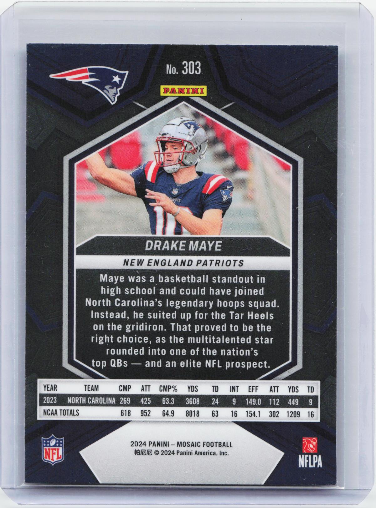 2024 Panini Mosaic #303 Drake Maye