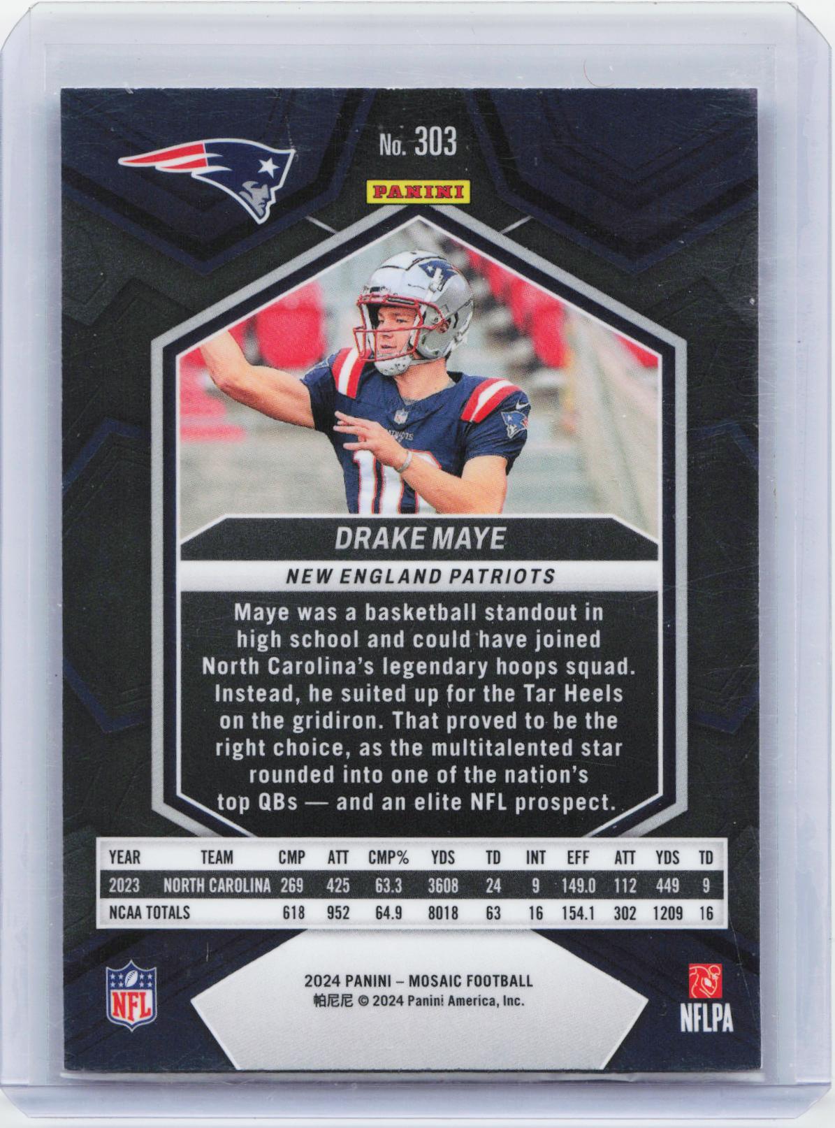 2024 Panini Mosaic #303 Drake Maye