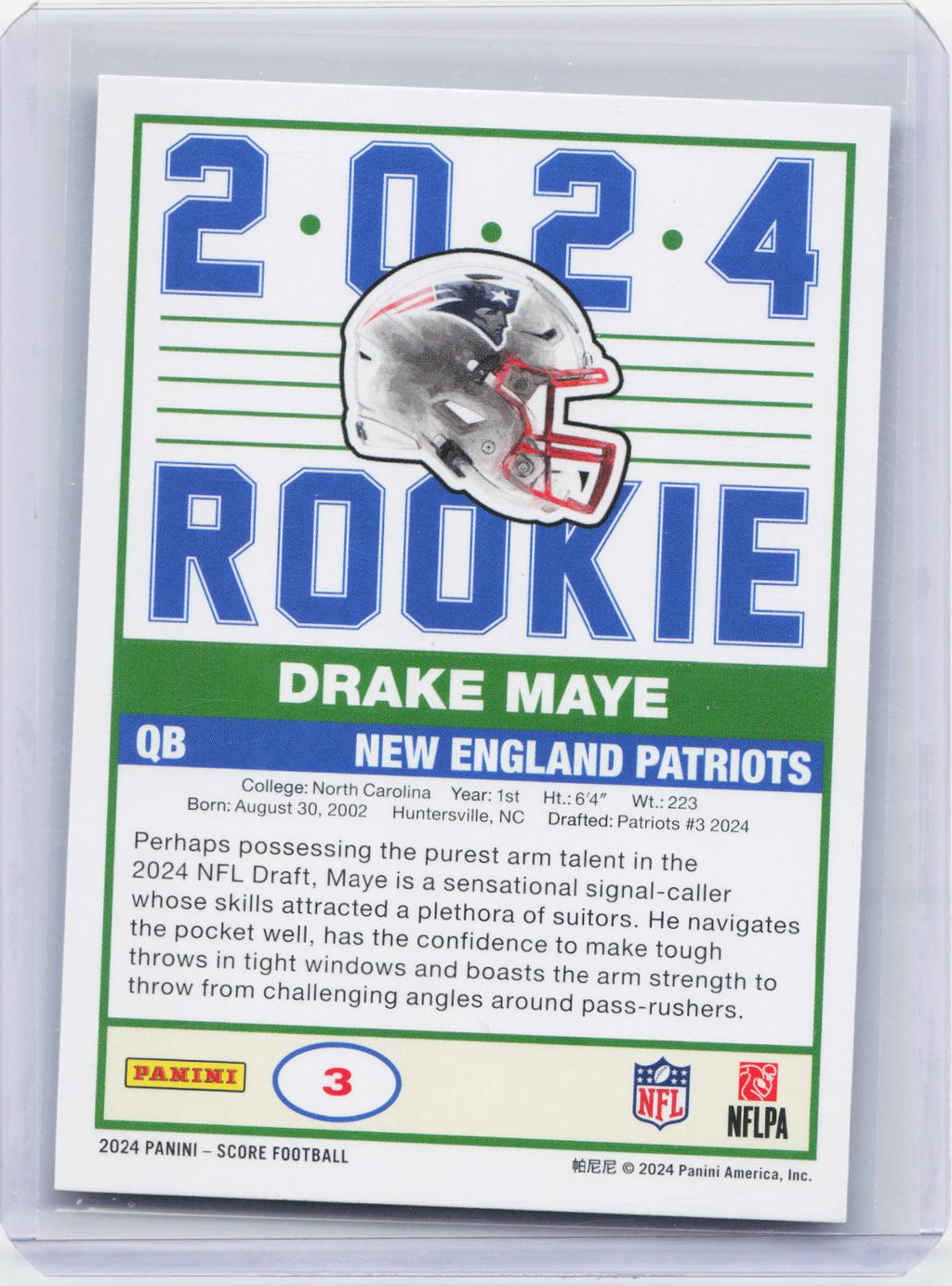 2024 Score #3 Drake Maye 35th Anniversary Rookies