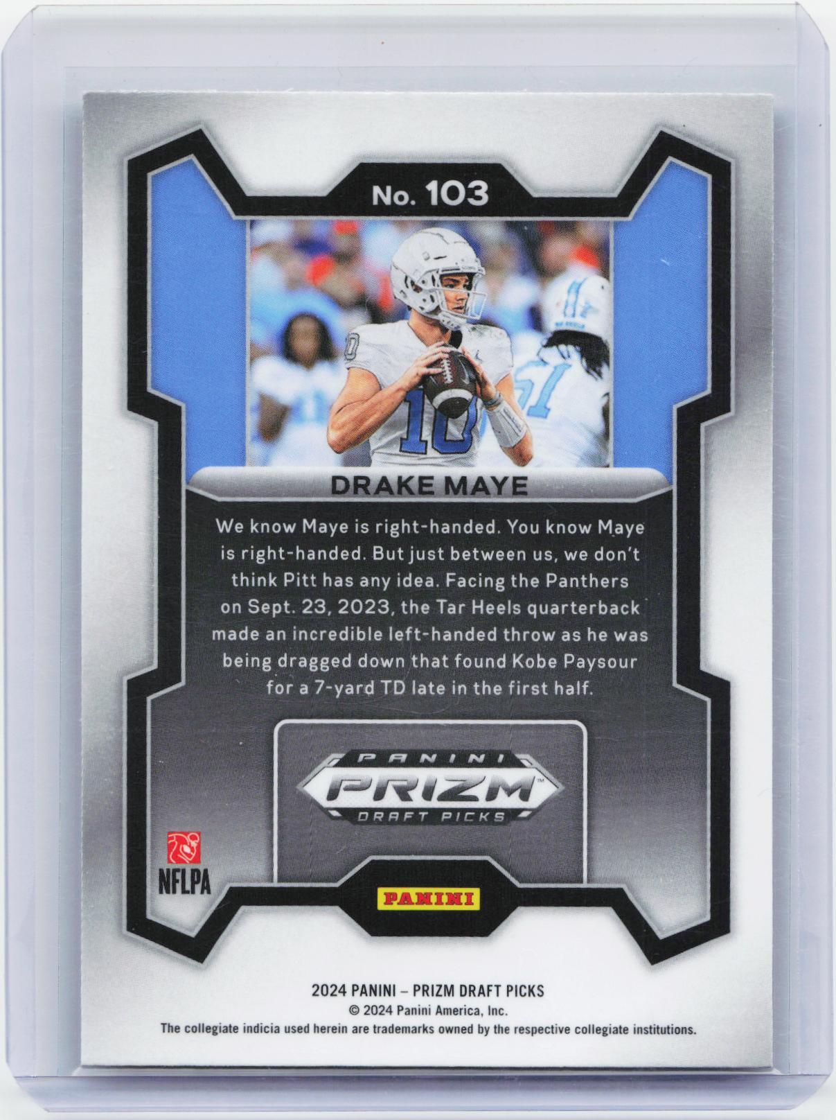 2024 Panini Prizm Draft Picks #103 Drake Maye