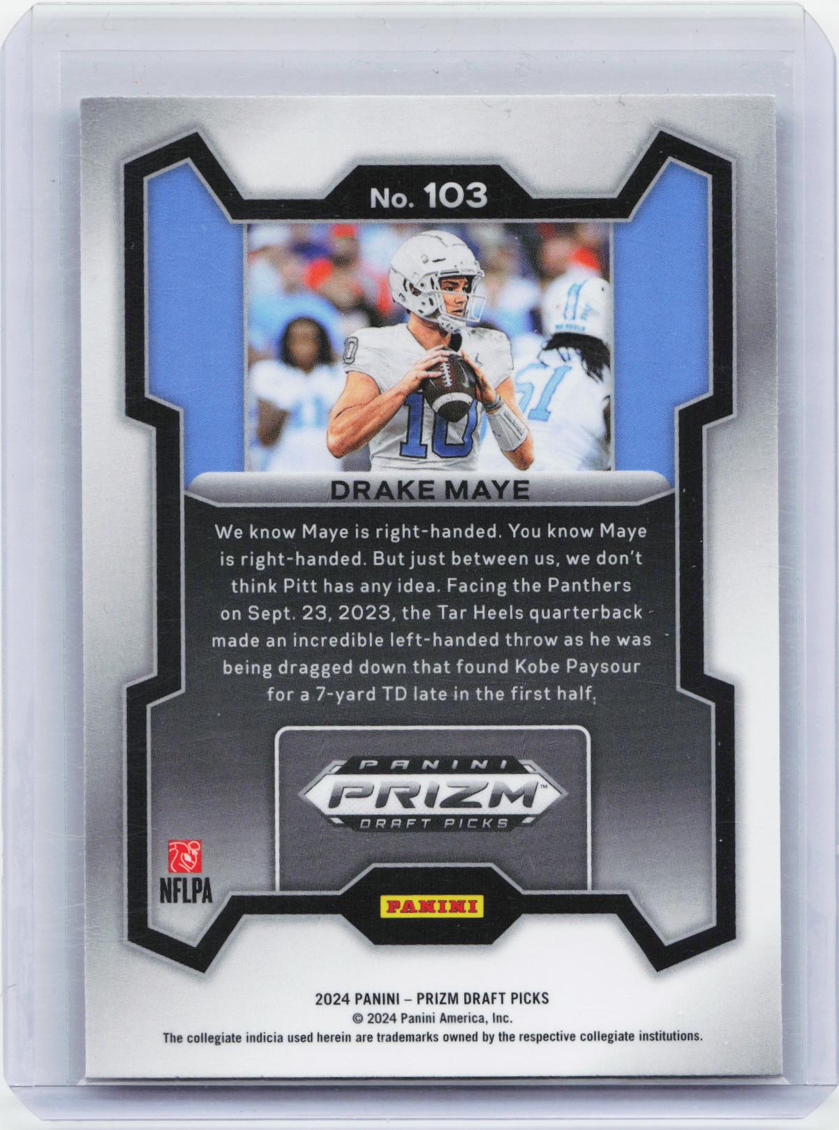 2024 Panini Prizm Draft Picks #103 Drake Maye