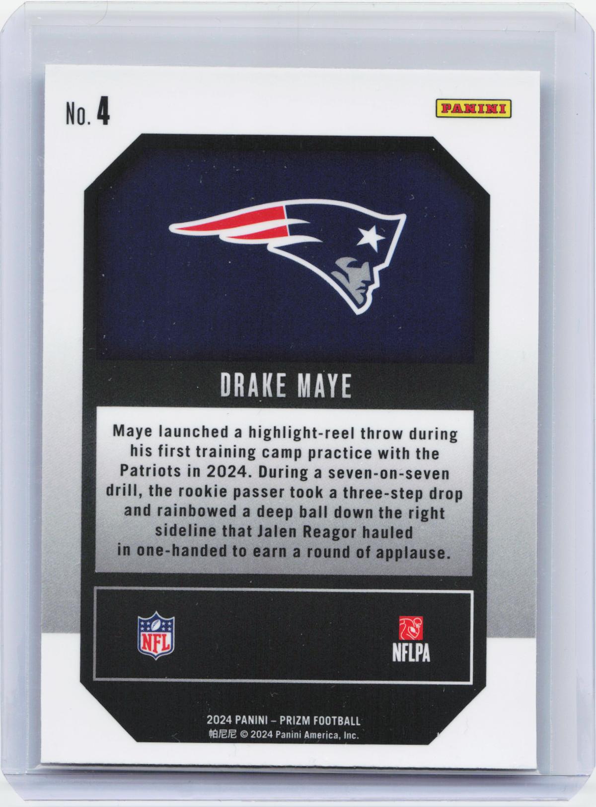 2024 Panini Prizm #4 Drake Maye Emergent