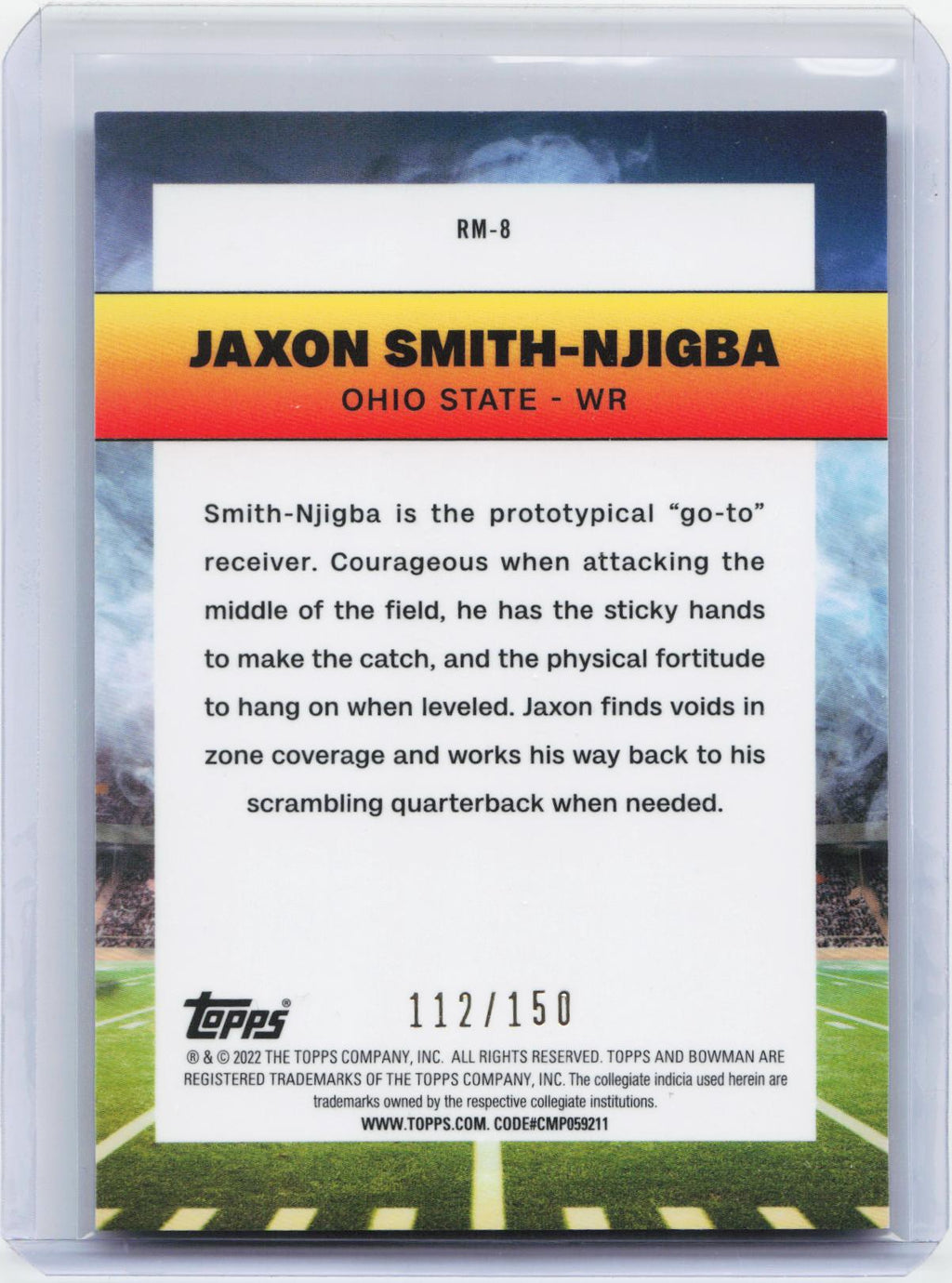 2022 Bowman U Chrome #RM-8 Jaxon Smith-Njigba Ramblin' Man Refractor #/150
