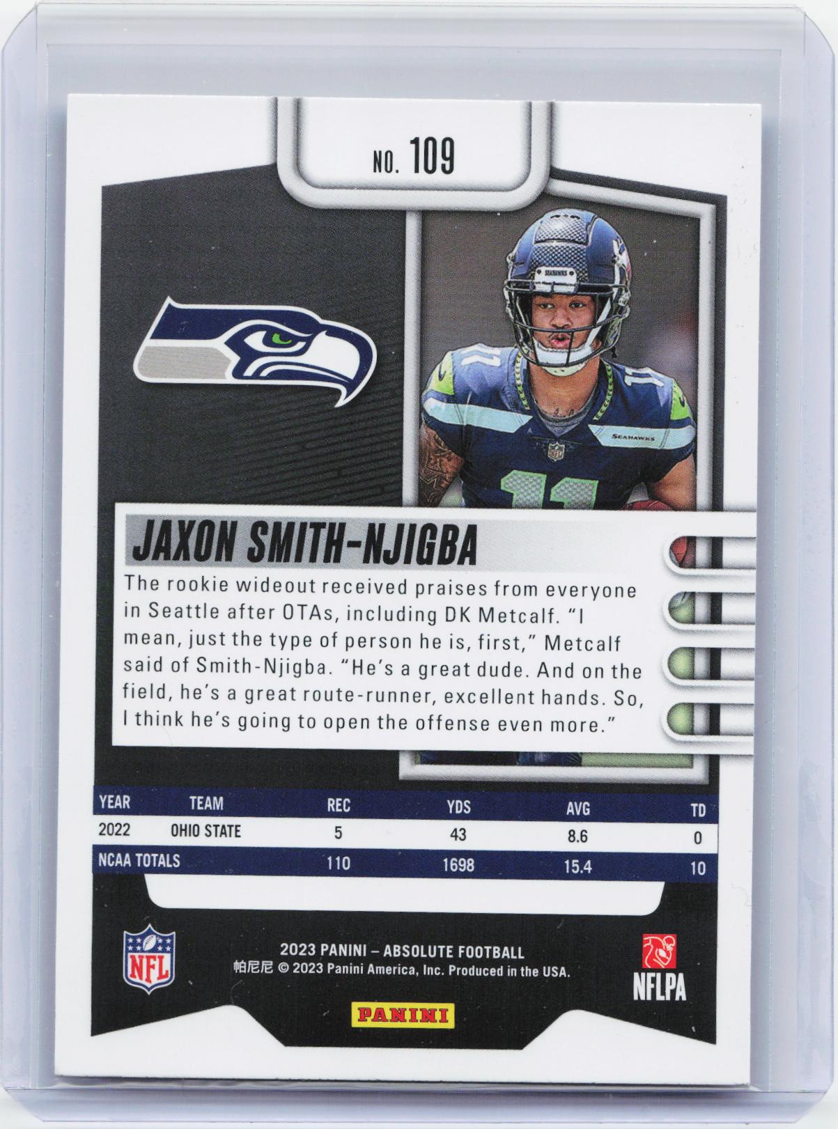 2023 Panini Absolute #109 Jaxon Smith-Njigba Retail