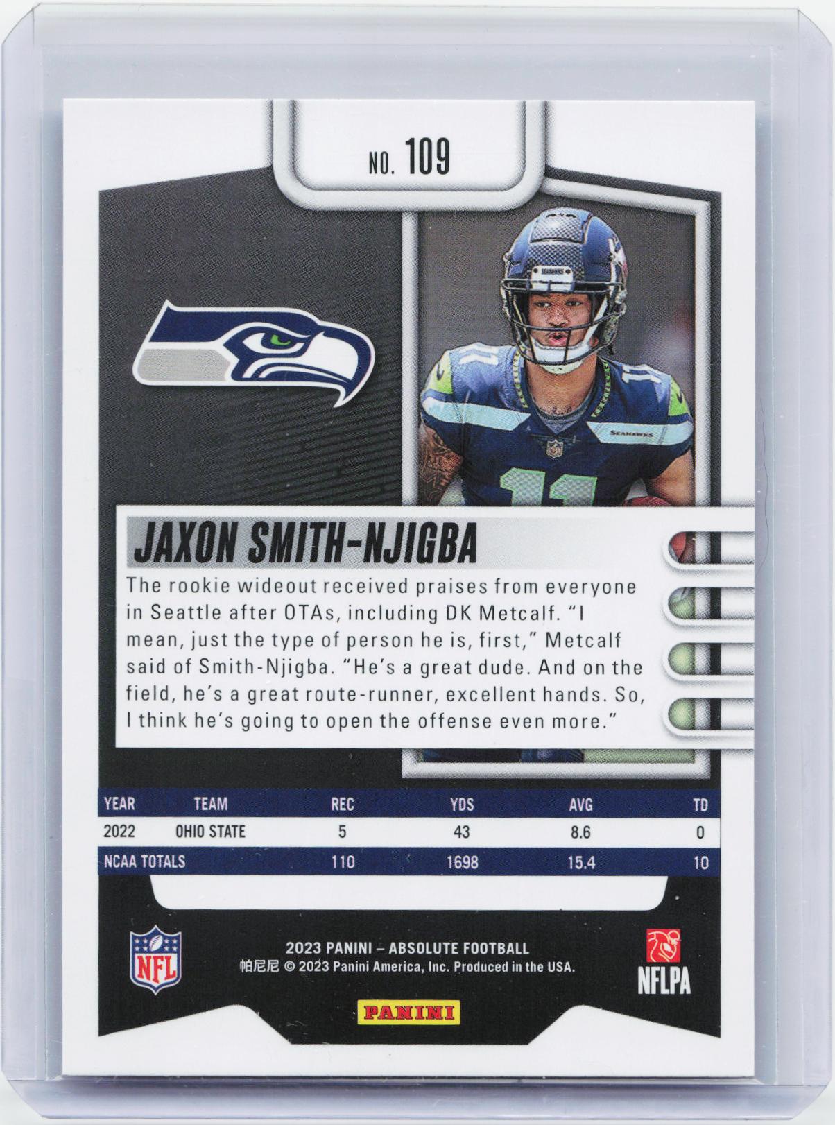 2023 Panini Absolute #109 Jaxon Smith-Njigba Retail